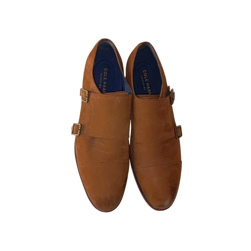 Cole Haan Oxford Mens sz 11 M Brown Double Monk Strap Leather Dress Shoes C26739